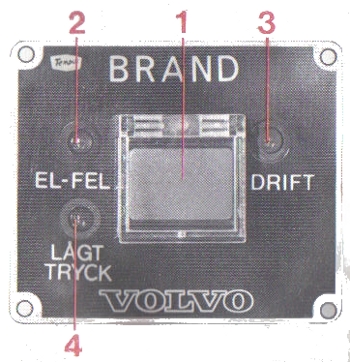 Volvo B10M Mk I Fire alarm panel